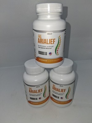 3-Pack Arialief Sciatic Relief Capsules Aria Leaf Capsules - 180 Cap Exp 6/2027