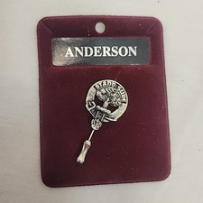 Art Pewter Scottish Clan Crest Badge Anderson Stand Sure Original Card 1992