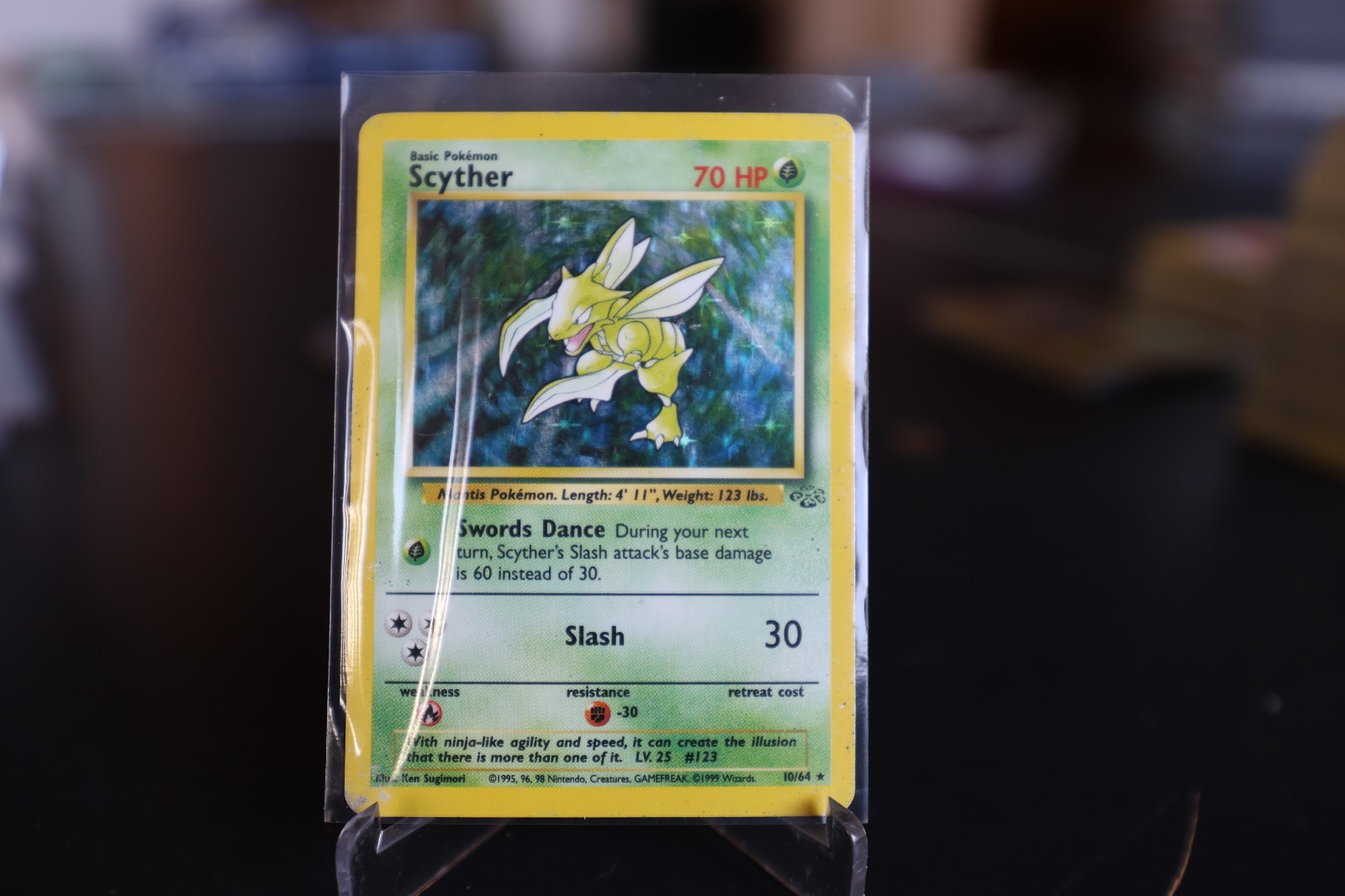 Pokemon Card Scyther Holo Rare Jungle Unlimited 10/64 HP