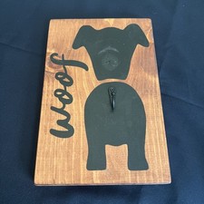 Solid Wood Decorative Dog Leash or key Holder Wall Hanging with Bracket New  