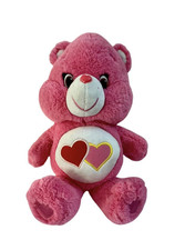 Care Bears Love-a-Lot Bear Plush 14" Pink Hearts Stuffed Animal Just Play 2014