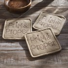 Connell Prim & Proper Pot Holder Set of 3 8x8 VHC Brands