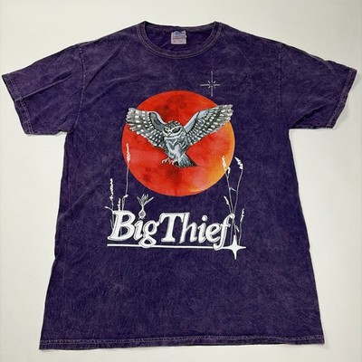 Big Thief Band Owl Logo Colortone Dyed Purple size Medium T Shirt Merch Tee