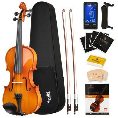 Violin 3/4 Size Beginner Acoustic Set Hard Case Bows Tuner Mendini Cecilio Hand