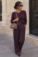 Le Tanneur sac bandoulière femme cuir taupe zip avec pochette