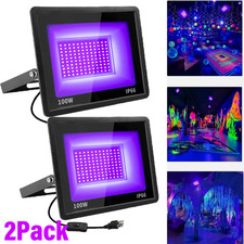 2Pcs UV Black Light 100W Bar UV LED Stage Blacklight Party DJ Club Halloween