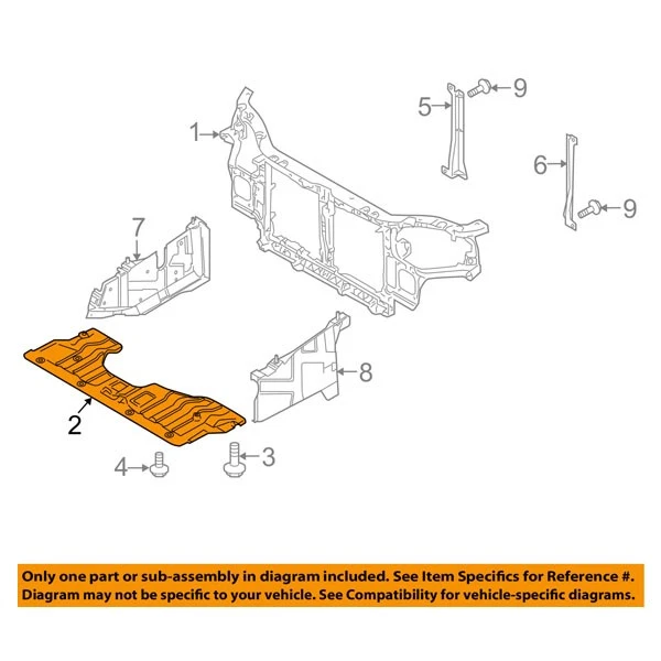 Front Engine Splash Shield Under Cover Fits 04-09 Spectra KI1228106 291102F310 Foto 4 de 4