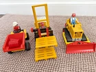 Vintage Playmobil Construction Forklift 3506 + Bulldozer 3757 + Dumper 3756