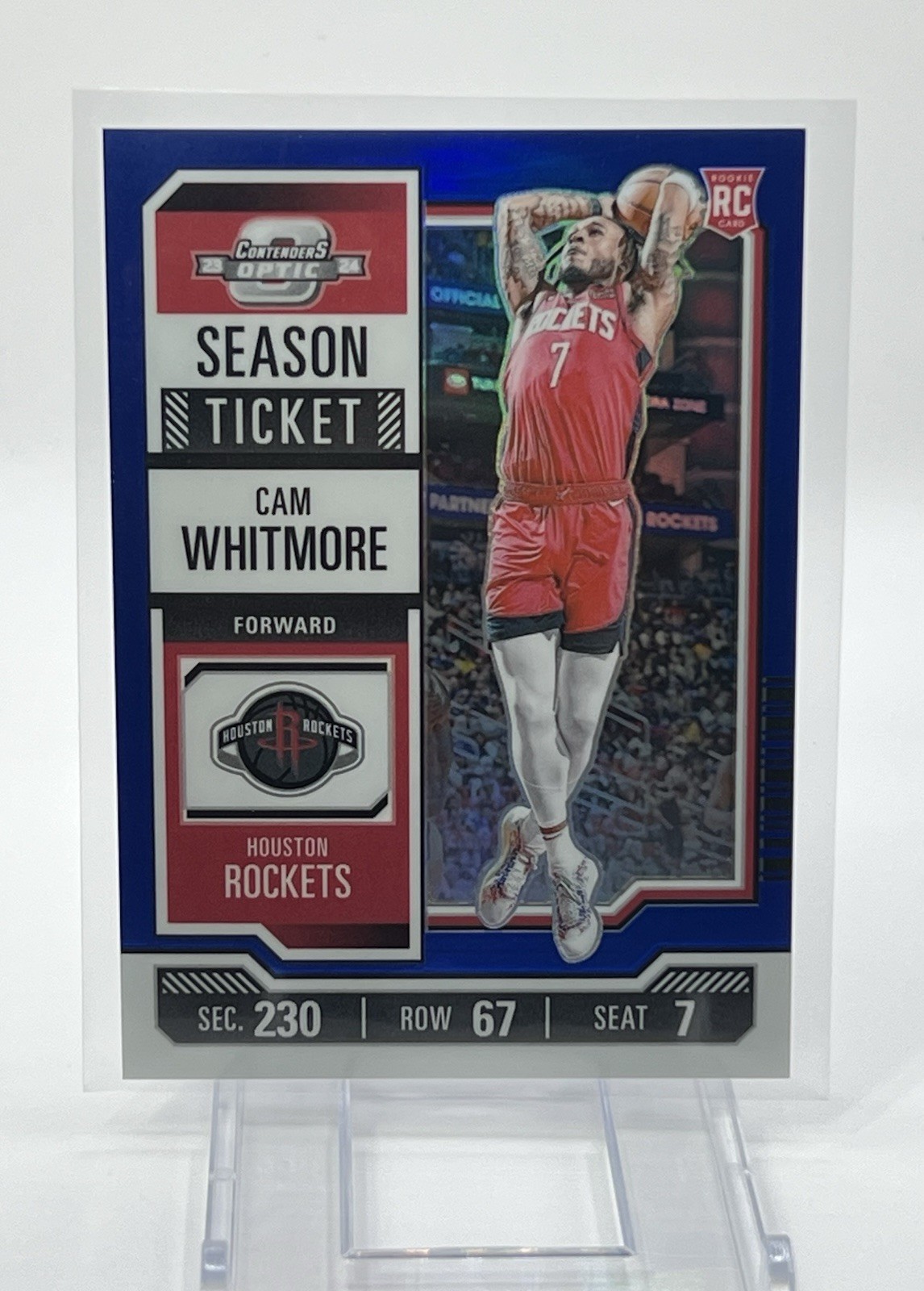 2023-24 Contenders Optic - Season Ticket Cam Whitmore #55 Blue Prizm /99 (RC)