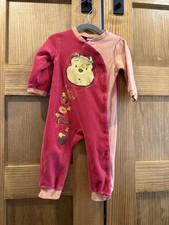 Disney Winnie the Pooh Coverall One-Piece Red Peach Long Sleeve 18M