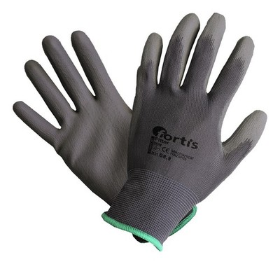 Fortis Strickhandschuh Fitter PU, grau, SB-verpackt, Größe 7 - 12 Paar