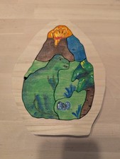 Handmade Wooden Dinosaur Puzzle Montessori Scrollsaw Kids Toddler Toys