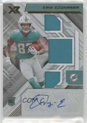 2022 Panini XR Triple Swatch 70/199 Erik Ezukanma #239 Rookie Auto RC 09wc