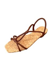 VINCE. Womens Brown Cork Hazen Square Toe Slip On Leather Slingback Sandal 8 M