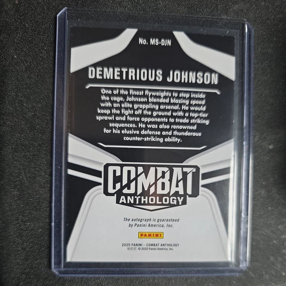 2025 Panini Combat Anthology MMA Stars Demetrious Johnson Red Auto Autograph /99 - Image 2 of 3