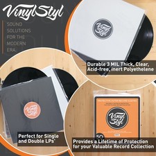 Vinyl Styl VS-P-014 12 Inch Vinyl Record Outer Sleeve Polyethylene - 50 Count