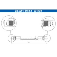 ATE 24.5201-0150.3 Bremsschlauch FüR Audi 80 B3 B3 80 B2 90 B3 90 B2 811 813 89