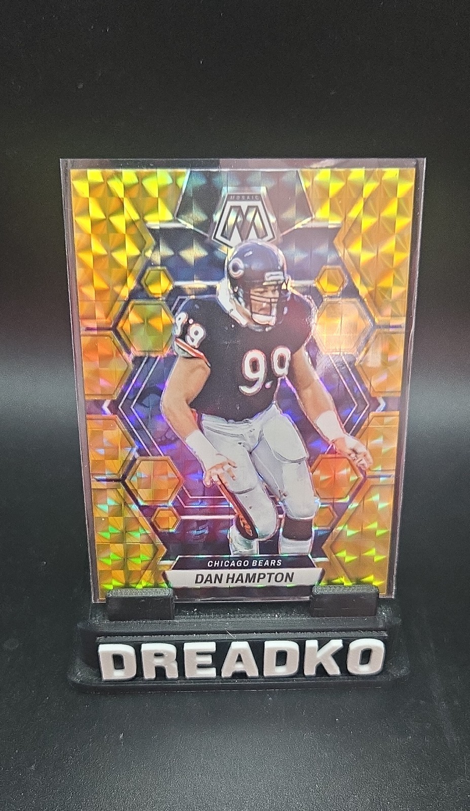 2023 Panini Mosaic - Dan Hampton #38 Reactive Yellow Mosaic Prizm