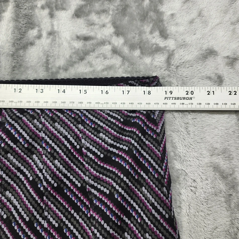 Alfani Skirt Womens 16W Black Purple Silk Pleated Pull On A-Line Lined Preppy - Image 4 of 4