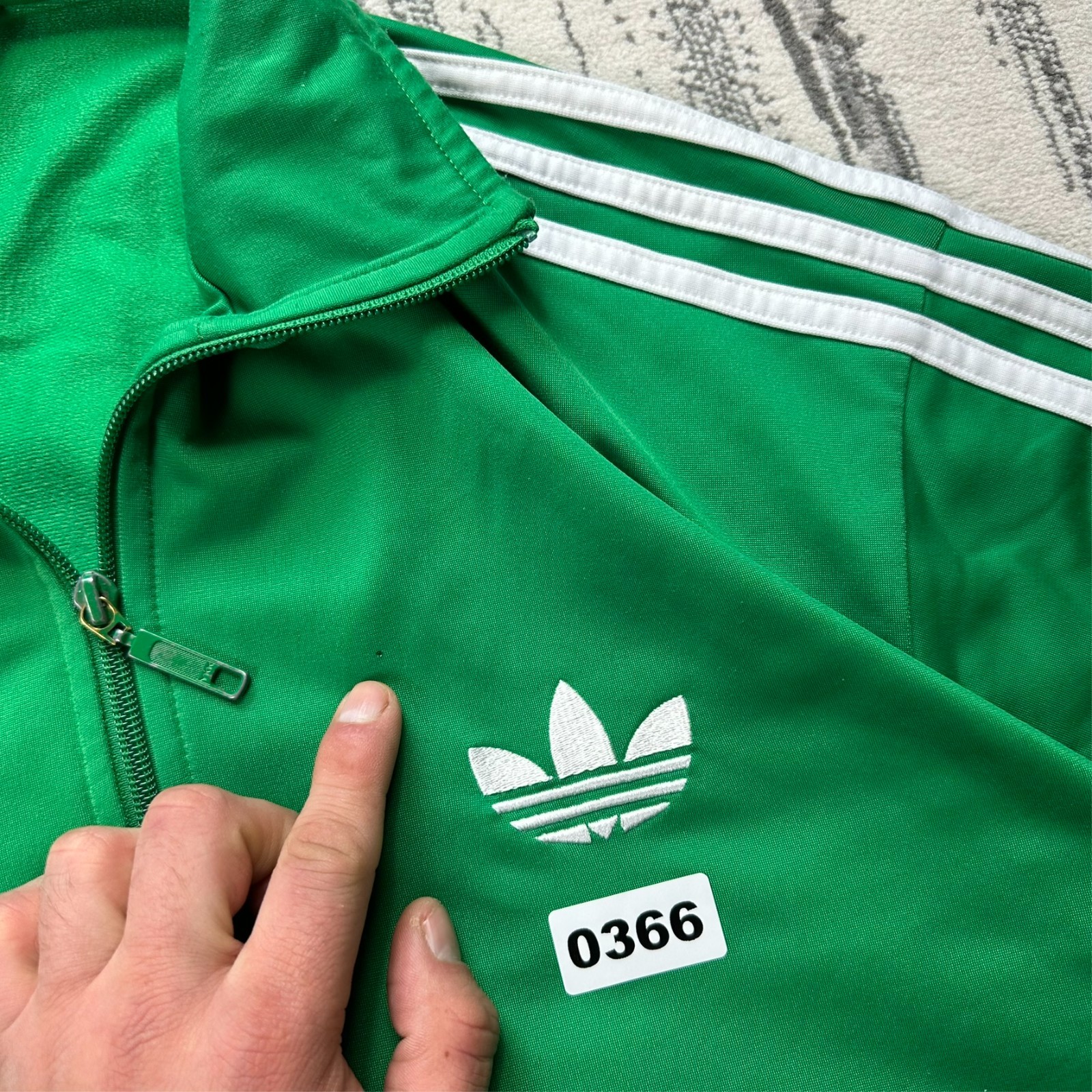 Vintage Adidas 2000s Y2K Firebird Oversized Large Green Funnel Neck Track Jacket image 3