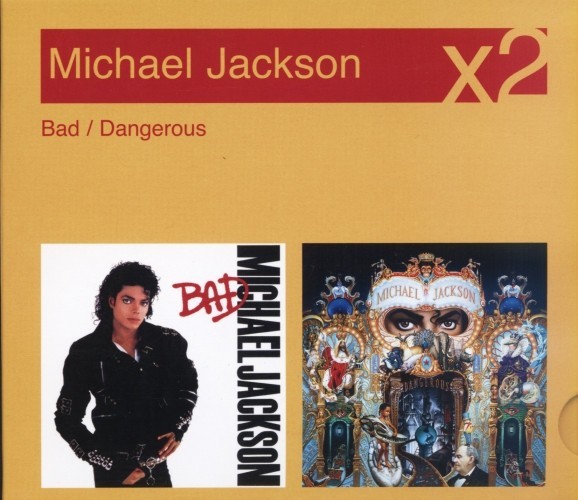 MICHAEL JACKSON SLIMLINE 2 X CD SET,BAD & DANGEROUS..SENT 1ST CLASS SONGS PIC 2