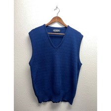 Vintage Puritan Sweater Vest Orlon Acrylic USA Made Blue 90s 80s Medium
