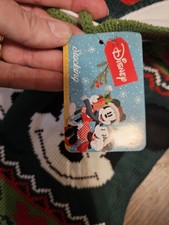 Disney Mickey Mouse Knit Style Christmas Stocking Green Red NEW 19”