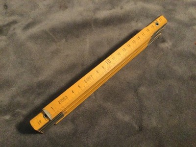 Very nice,Cln,Vntg,Wood Folding Tape Measure Rare 100 mm Made in USA?FREE SHIP!