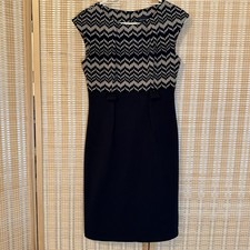 Connected Apparel Womens 6 Dress Chevron Sleeveless Career Office Party No Belt