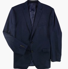 Ralph Lauren Mens Herringbone Two Button Blazer Jacket, Blue, 50 Long