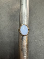 6.85g VTG ALB 14k Yellow Gold Blue Agate Ring Size 5.75 Jewelry Lot D