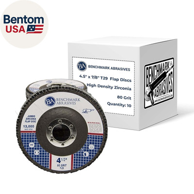 4.5'' X 7/8'' Premium High Density Jumbo Zirconia Type 29 Flap Discs 4 1/2 for Ang
