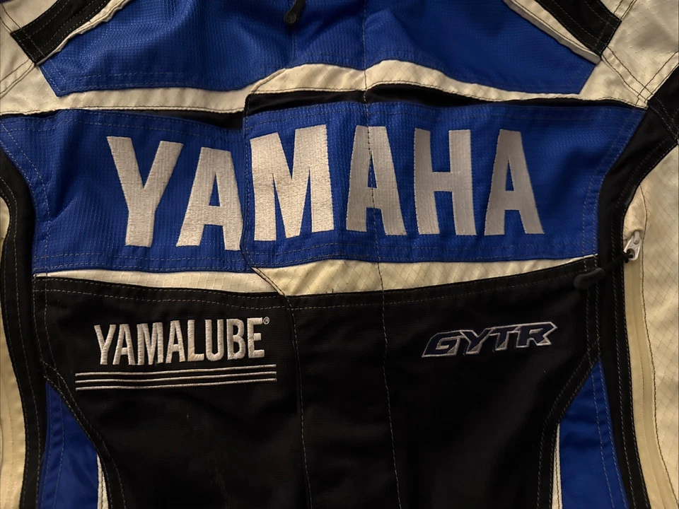 Auténtica chaqueta de bombardero de invierno azul Yamaha Racing FXR Yamalube GYTR grande para hombre Foto 3 de 4