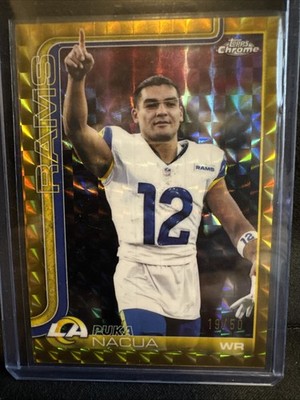 2025 Topps Chrome Puka Nacua #166 Image Variations Gold  Geometric Refractor /50