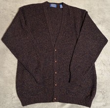 Vintage Pendleton 100 Virgin Wool Brown Button Up Cardigan Sweater