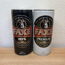 2016 2x Faxe Bier Set 1L Dose Premium 5% 10% Brewery Denmark Sammler Beer Can