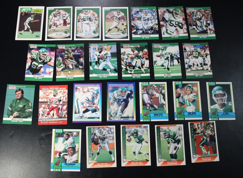 Jets football cards team lot