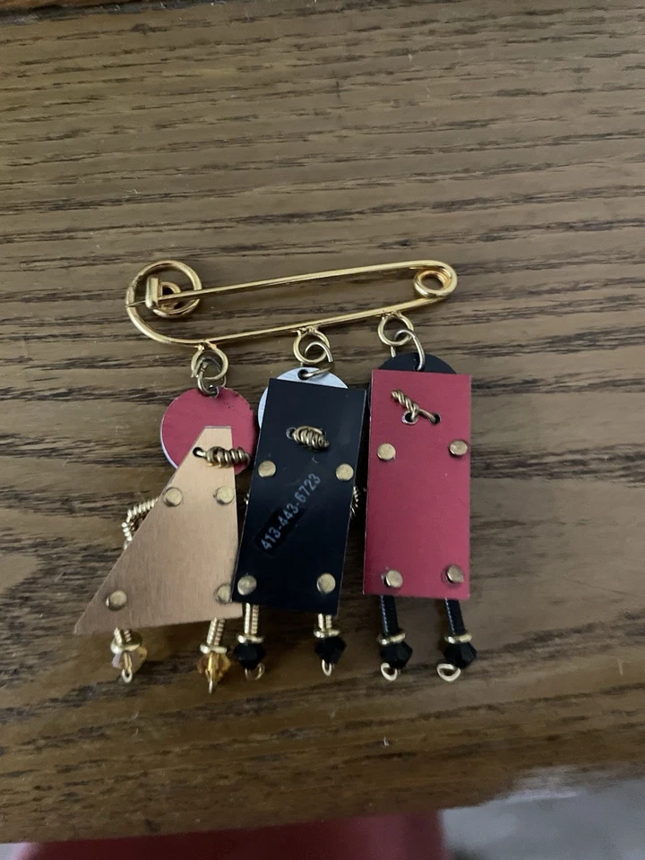 Техно Брошь, Анодированная, Алюминиевая Фигурка Людей Стиль Булавки Безопасности - Изображение 2 из 2