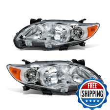 Munirater Headlights Assembly Silver Headlamp Replacement For 2009-2010 Corolla