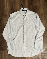 Paul Fredrick Long Sleeve Men s Dress Shirt 16 1/2 -32 French Cuff Light Blue