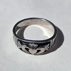 Vintage Ring Size 8 Irish Claddagh Friendship 925 Sterling Silver
