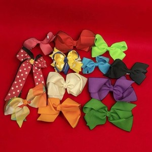 Bows Vtg 90s Y2k Lot Of 12 Hair Care Kids Girls Dance Gymnastics Barrettes