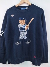 Polo Ralph Lauren Polo BEAR Knit BLUE NY BASEBALL Jumper COTTON WOMEN'S S new