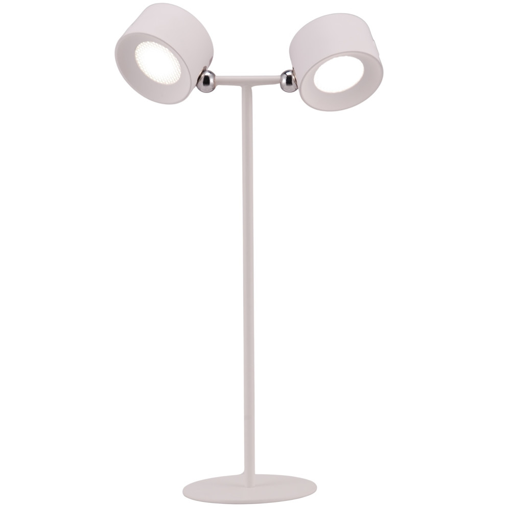 Tall White LED Colour Changing Rechargeable Remote Control Table Lamp by Happ...