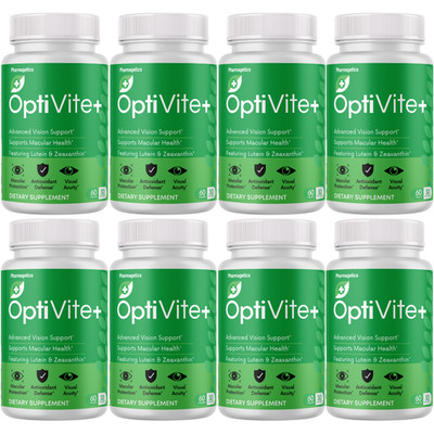 OptiVite+ Vision Support, (8 Pack) Official Eye Health Supplement