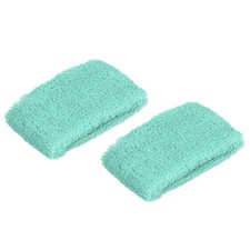 2Pcs 8x5cm Sport Wristbands Terry Absorbent Tennis Sweatband, Light Green