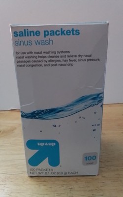 Up& Up Saline Packets Sinus Wash For Nasal Systems 100Ct Expires 02/2028