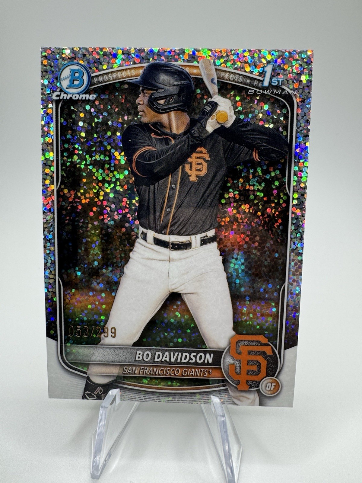 2025 Bowman Chrome Bo Davidson 1st Speckle Refractor /299 Giants #BCP-206
