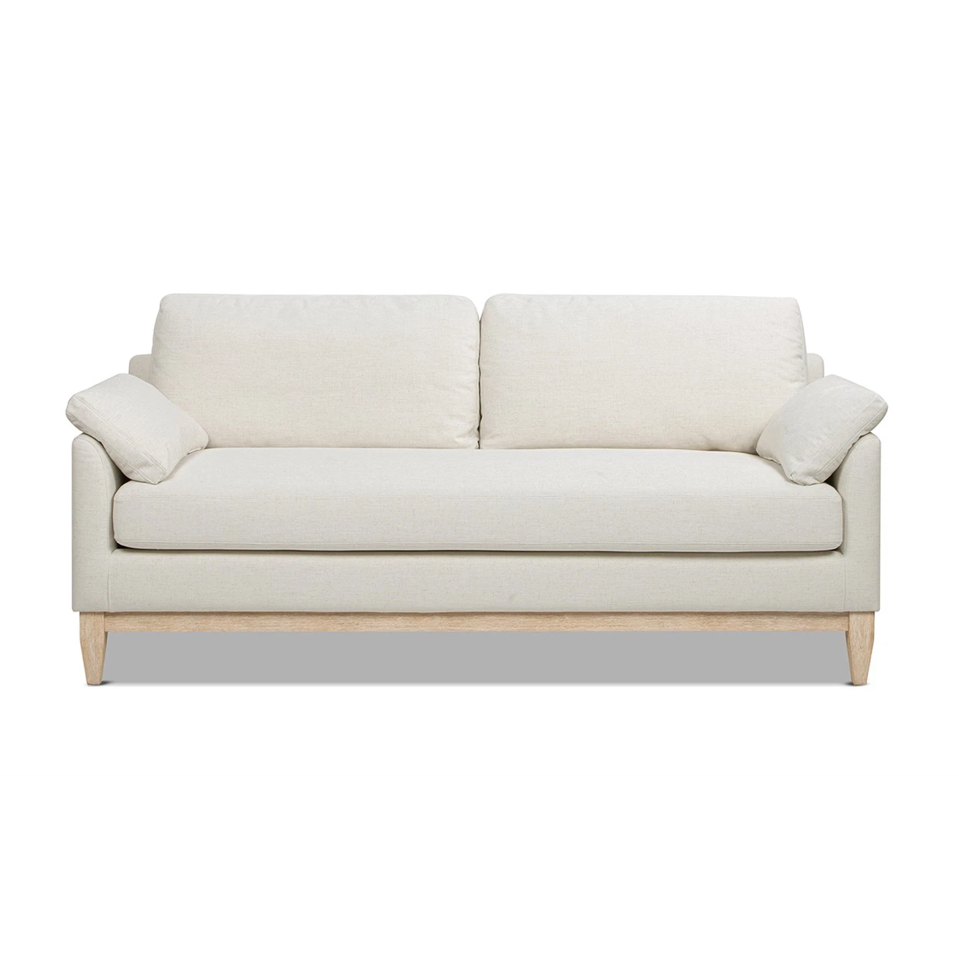 Pasadena 75.5" Modern Farmhouse Living Room Sofa Flax White Linen