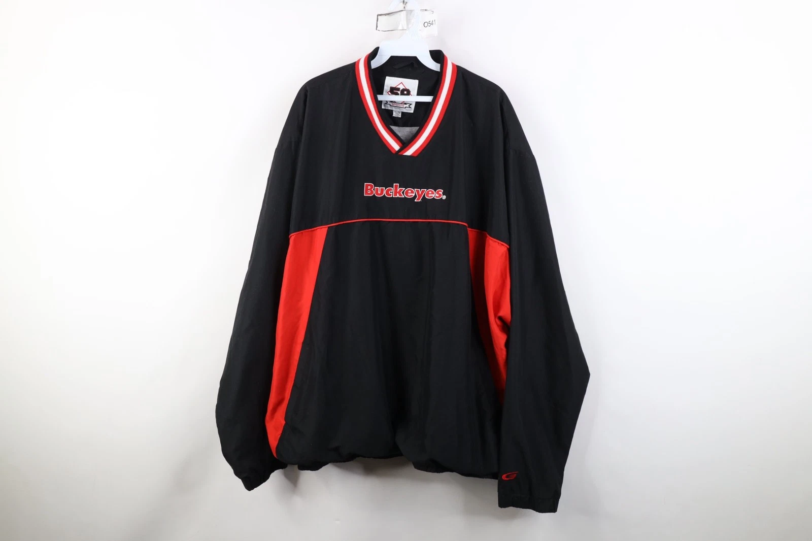 Vtg Mens 3XL Spell Out Lined Ohio State University Pullover Windbreaker Jacket